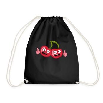 Cherries Thumbs up Cherries Cherry - Drawstring Bag - black - Front