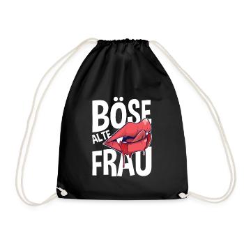 Böse Alte Frau Oma Hexe Ältere Dame Sarkasmus - Turnbeutel - Schwarz - Vorne