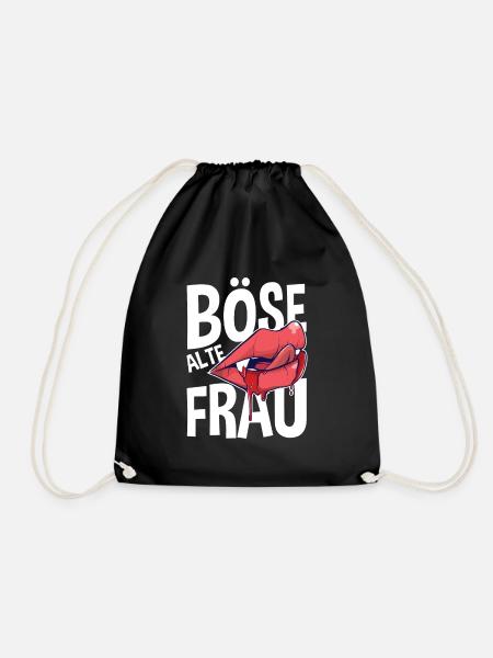 Böse Alte Frau Oma Hexe Ältere Dame Sarkasmus - Turnbeutel - Schwarz