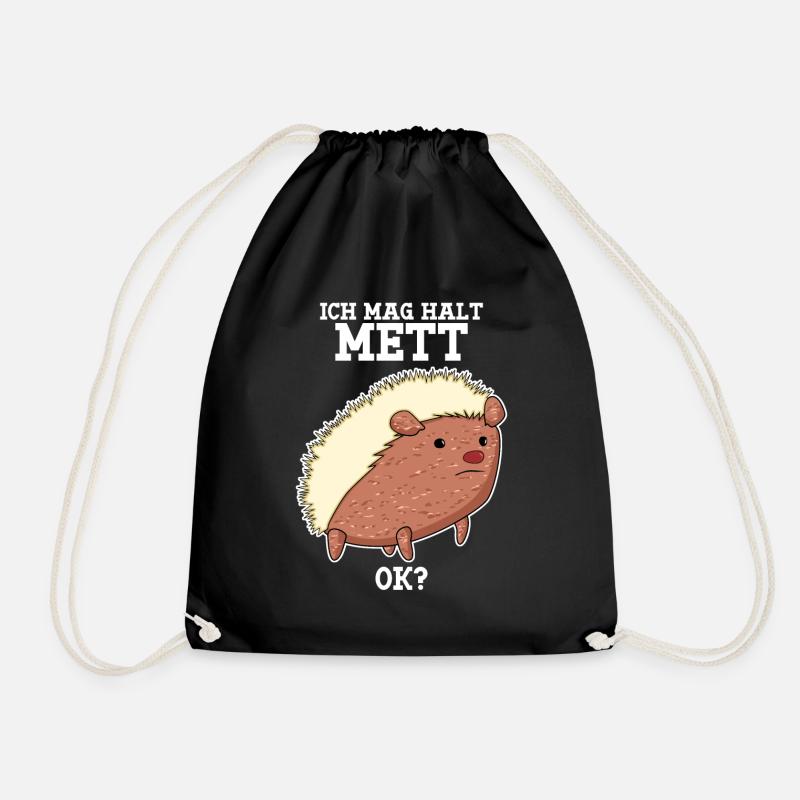 Mettigel Hackfleisch Ich mag Mett - Turnbeutel - Schwarz