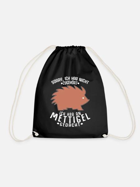 Mettigel Mettbrötchen Hackfleisch Mett - Turnbeutel - Schwarz