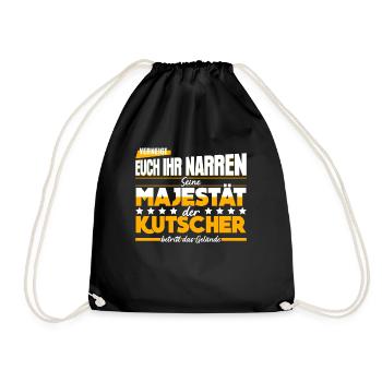 Kutsche Pferdekutsche Witz Kutscher - Turnbeutel - Schwarz - Vorne