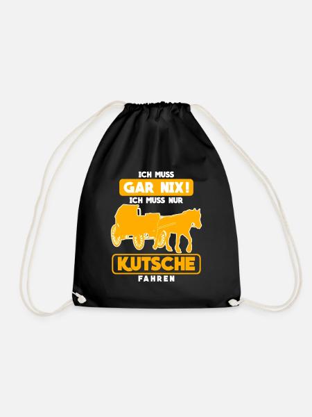 Kutsche Pferdekutsche Pferd Kutscher - Turnbeutel - Schwarz