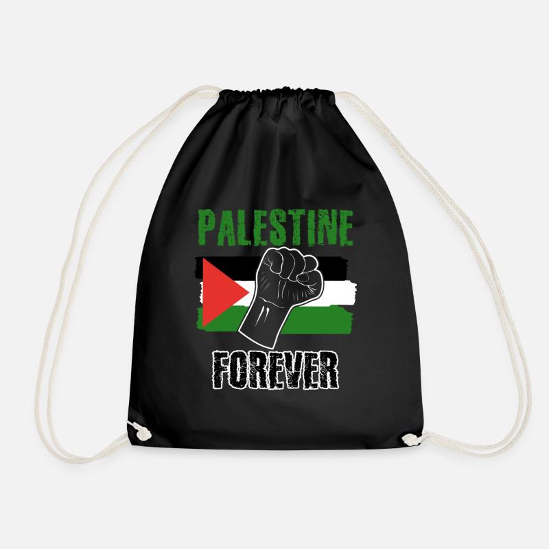 Palestine Flag Palestine - Drawstring Bag - black