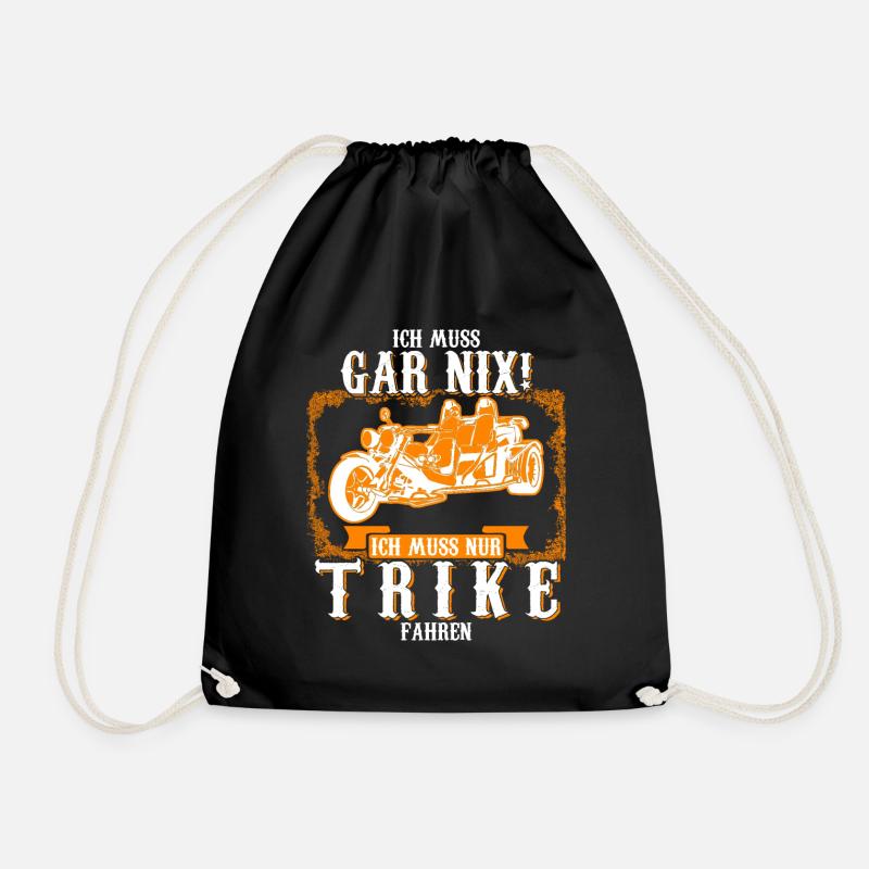 Triker Ich muss gar nix Trike - Turnbeutel - Schwarz