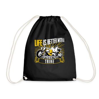 Triker Trikes Trike Rider Saying Trike - Drawstring Bag - black - Front