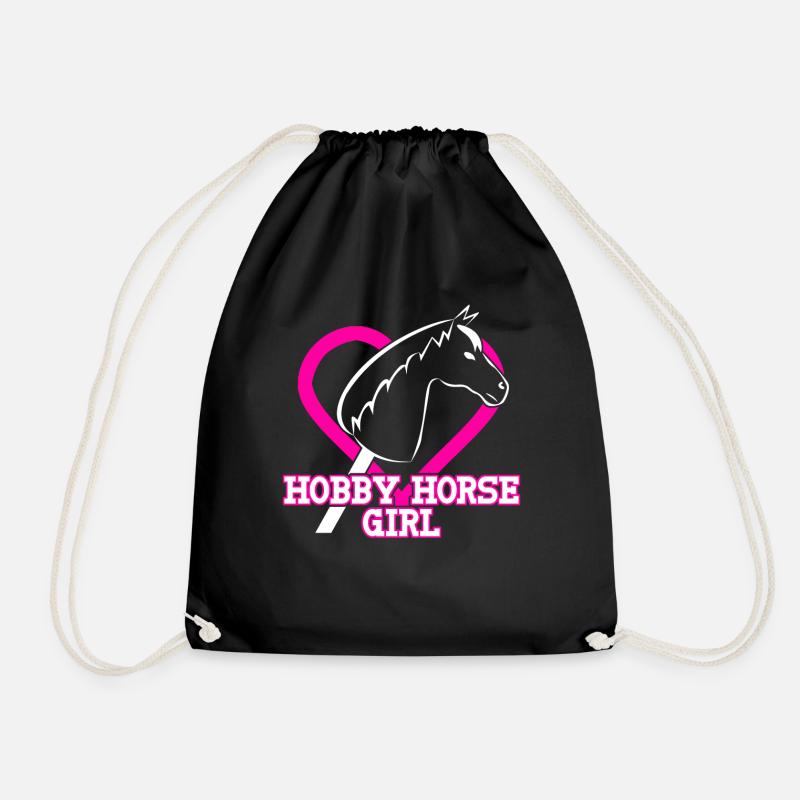 Steckenpferd Mädchen Hobby Horse - Turnbeutel - Schwarz