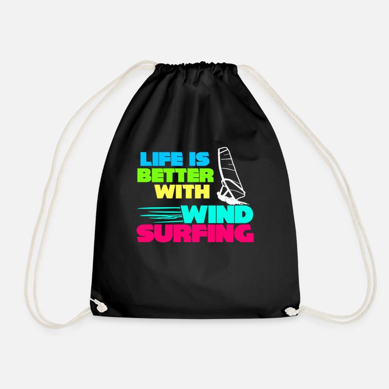 Windsurfing Surfer Windsurfen Windsurfer - Turnbeutel - Schwarz