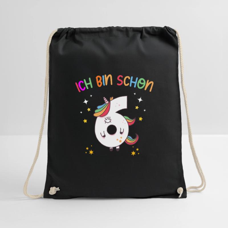 bin schon 6 - 6. Geburtstag Junge Mädchen einhorn Turnbeutel