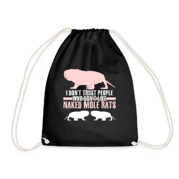 Naked Mole Rats Nacktmull - Turnbeutel - Schwarz - Vorne