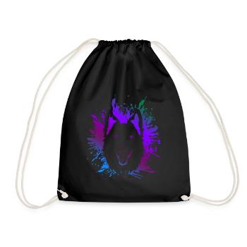 White Shepherd - Drawstring Bag - black - Front