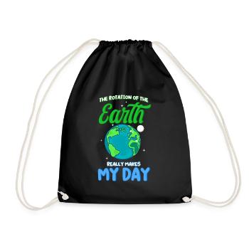 The rotation of the earth really makes my day - Drawstring Bag - black - Front