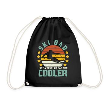 Ski Dad Like a Regular Dad but Cooler - Drawstring Bag - black - Front