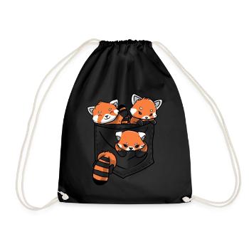 Roter Panda Tierliebhaber Kleiner Panda Roter Bär - Turnbeutel - Schwarz - Vorne