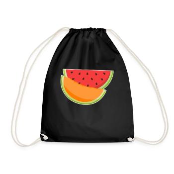 Wassermelone Melone Watermelons - Turnbeutel - Schwarz - Vorne