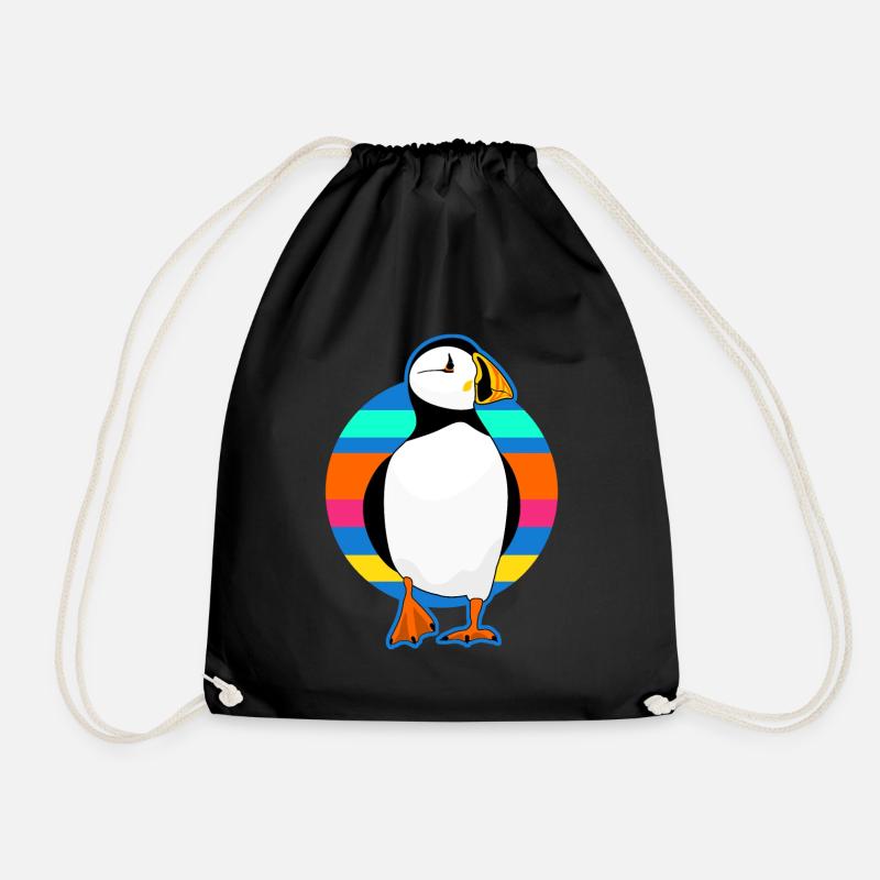Puffin retro Papageientaucher - Turnbeutel - Schwarz