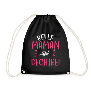 Belle maman qui déchire. cadeau belle mere - Sac de sport léger - noir - Devant