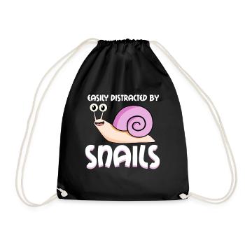 Snails Saying Snails Snail - Drawstring Bag - black - Front