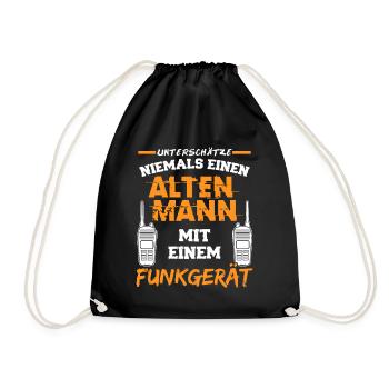 Amateurfunk Funkgerät Amateurfunker - Turnbeutel - Schwarz - Vorne