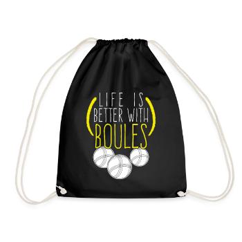Pétanque Boule Boccia Boulekugeln - Sac de sport léger - noir - Devant