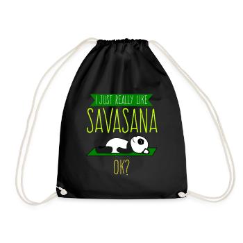 Savasana Panda Pandabär Yoga - Turnbeutel - Schwarz - Vorne