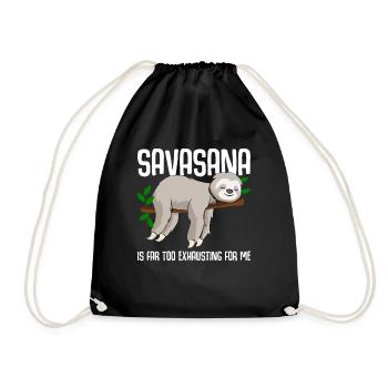 Savasana Sloth Yoga - Drawstring Bag - black - Front