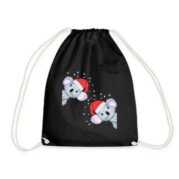 Cadeau de pyjama de Noël Koala - Sac de sport léger - noir - Devant