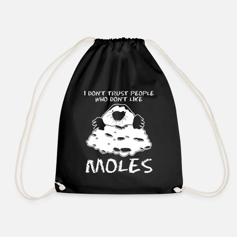 Mole Moles - Drawstring Bag - black