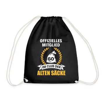 60. Geburtstag Geschenk Club der alten Säcke - Turnbeutel - Schwarz - Vorne