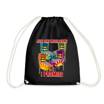 Pinball Pinball Machine Joke with Pinball Machine - Drawstring Bag - black - Front