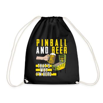 Pinball Pinball Table Pinball Machine - Drawstring Bag - black - Front