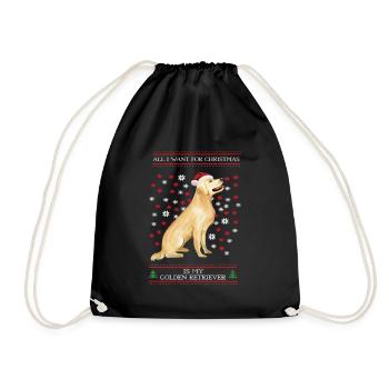 Tout ce que je veux pour Noël, c’est mon Golden Retriever - Sac de sport léger - noir - Devant