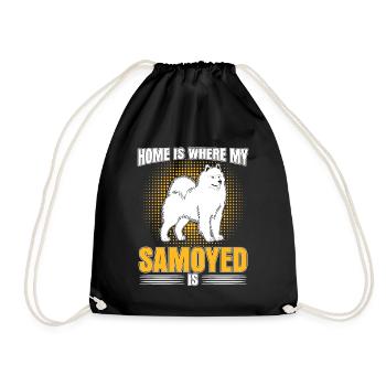 Samojede Samoyed dog Samoyede Hund - Drawstring Bag - black - Front