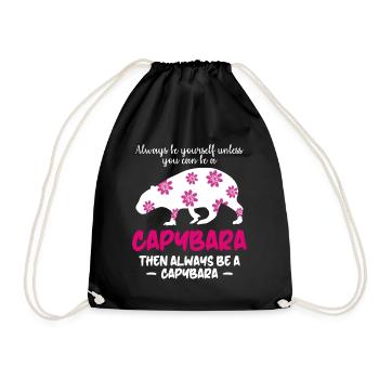Capybara Saying Capybara Capybaras - Drawstring Bag - black - Front