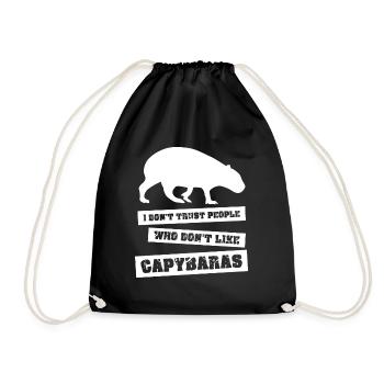 Capybara Jokes Capybara Capybaras - Drawstring Bag - black - Front