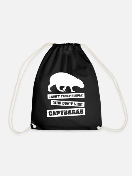 Capybara Jokes Capybara Capybaras - Drawstring Bag - black
