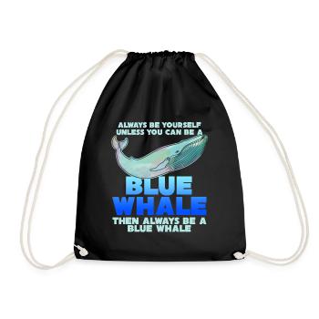 Baleine bleue Baleine bleue Disant blague Baleines Baleine - Sac de sport léger - noir - Devant