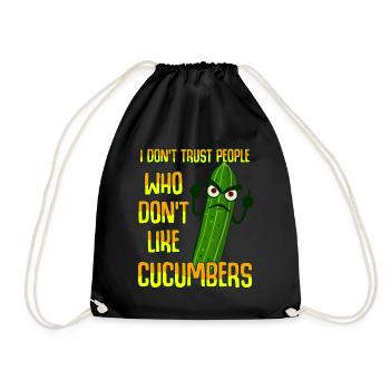 Cucumber Gardener Garden Vegetable Cucumbers - Drawstring Bag - black - Front