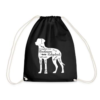 Rhodesian Ridgeback Spruch mit Hund - Turnbeutel - Schwarz - Vorne