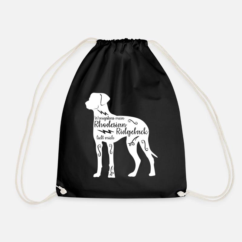 Rhodesian Ridgeback Spruch mit Hund - Turnbeutel - Schwarz