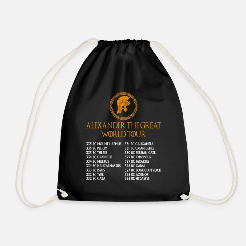 Ancient Greek History Alexander the Great - Drawstring Bag - black