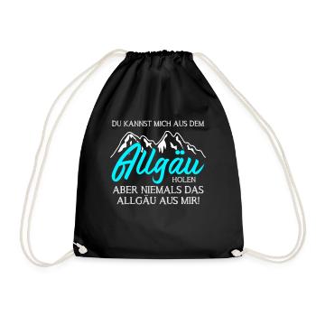Allgäu Allgäuerin Allgäuer - Turnbeutel - Schwarz - Vorne
