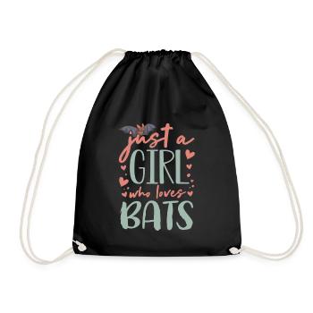 Bats, Bat - Drawstring Bag - black - Front