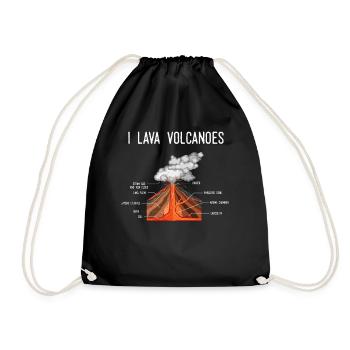 Volcano, Earth Magma Lava - Drawstring Bag - black - Front