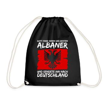 Albanien Albanische Flagge Albaner - Turnbeutel - Schwarz - Vorne