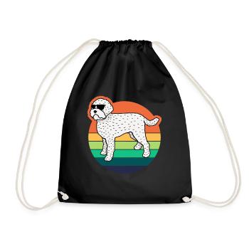 Lagotto Romagnolo Dog Retro Joke Dogs - Drawstring Bag - black - Front