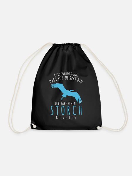 Storch Witz Storche - Turnbeutel - Schwarz