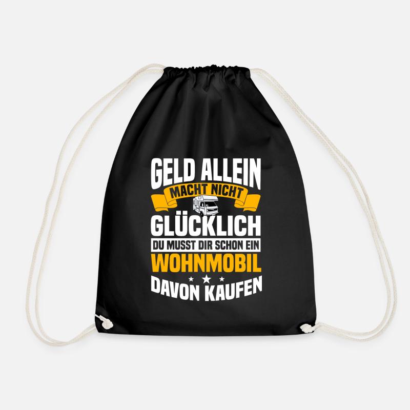 wohnmobil, reisen - Turnbeutel - Schwarz