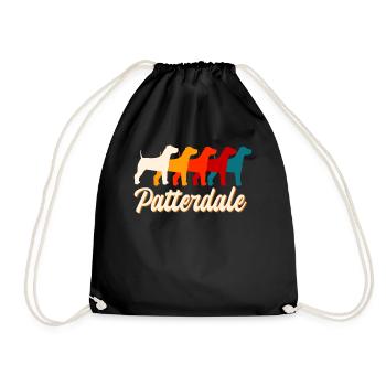 Patterdale, dog lover - Drawstring Bag - black - Front