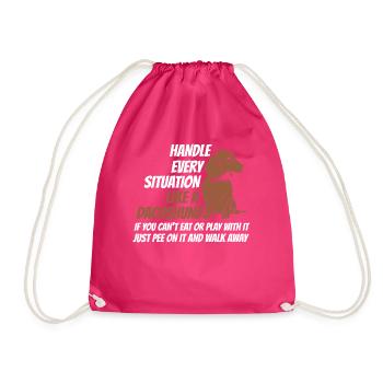 Griff-Situation Wie Ein Dackel - Turnbeutel - Fuchsia - Vorne